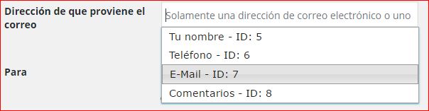 Personalizar remitente email del formulario