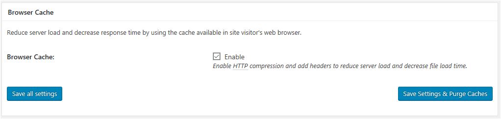 opciones de browser cache