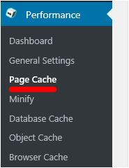 menu - performance - page cache