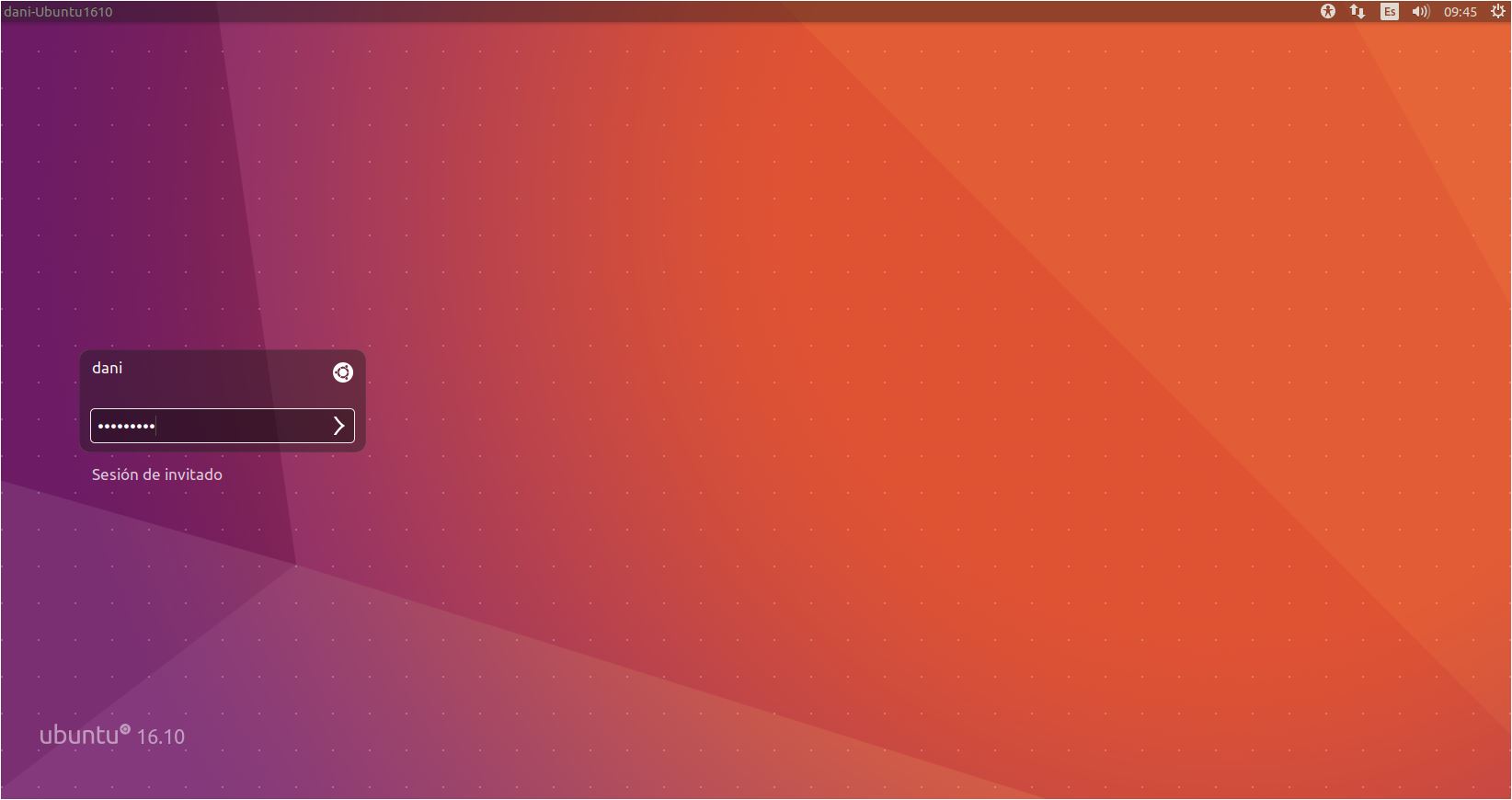 pantalla de login de ubuntu 16.10
